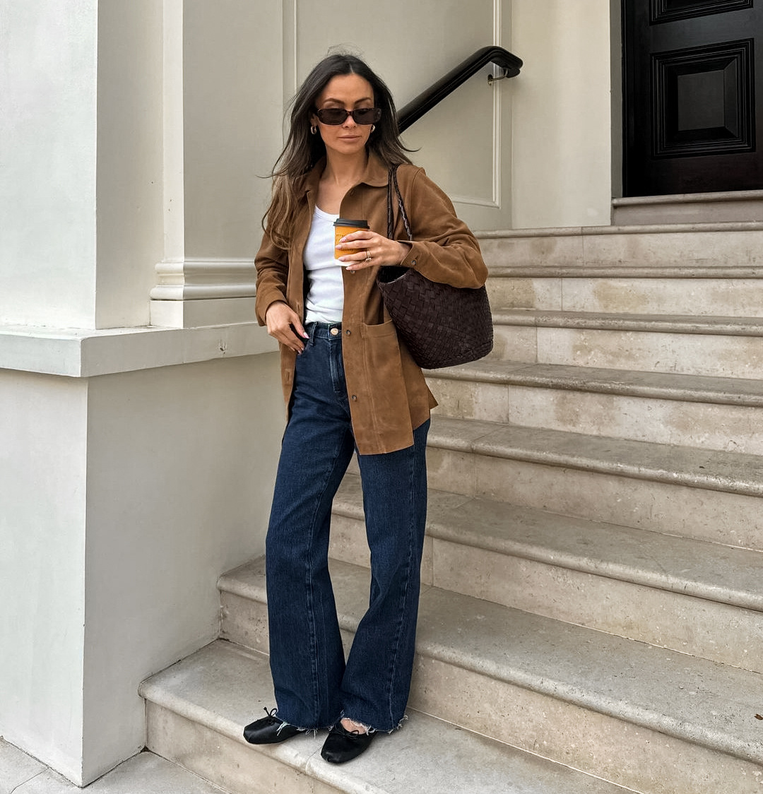 Oversized suède kraagjas met relaxte pasvorm – Mila