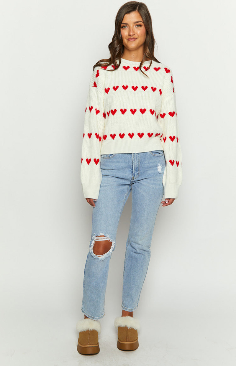 Losse gebreide harttrui voor een speelse look – Emma