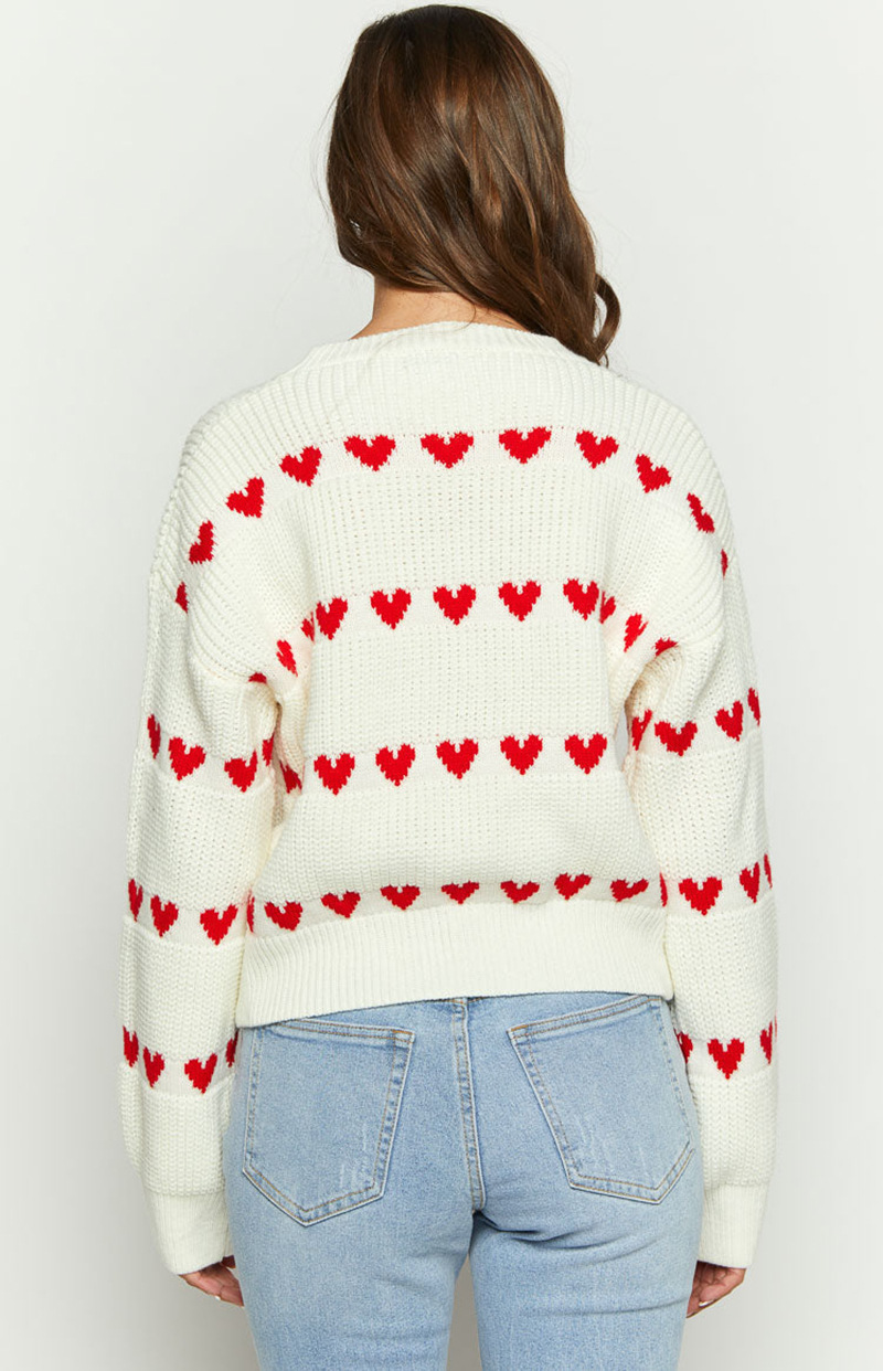 Losse gebreide harttrui voor een speelse look – Emma