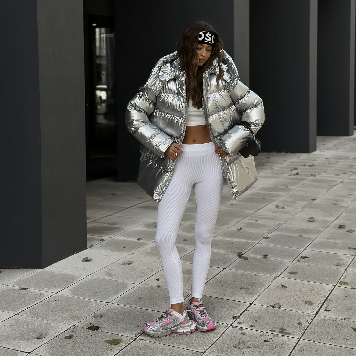 Oversized metallic satijnen pufferjas voor dames – Nova