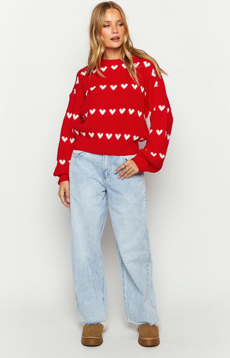Losse gebreide harttrui voor een speelse look – Emma