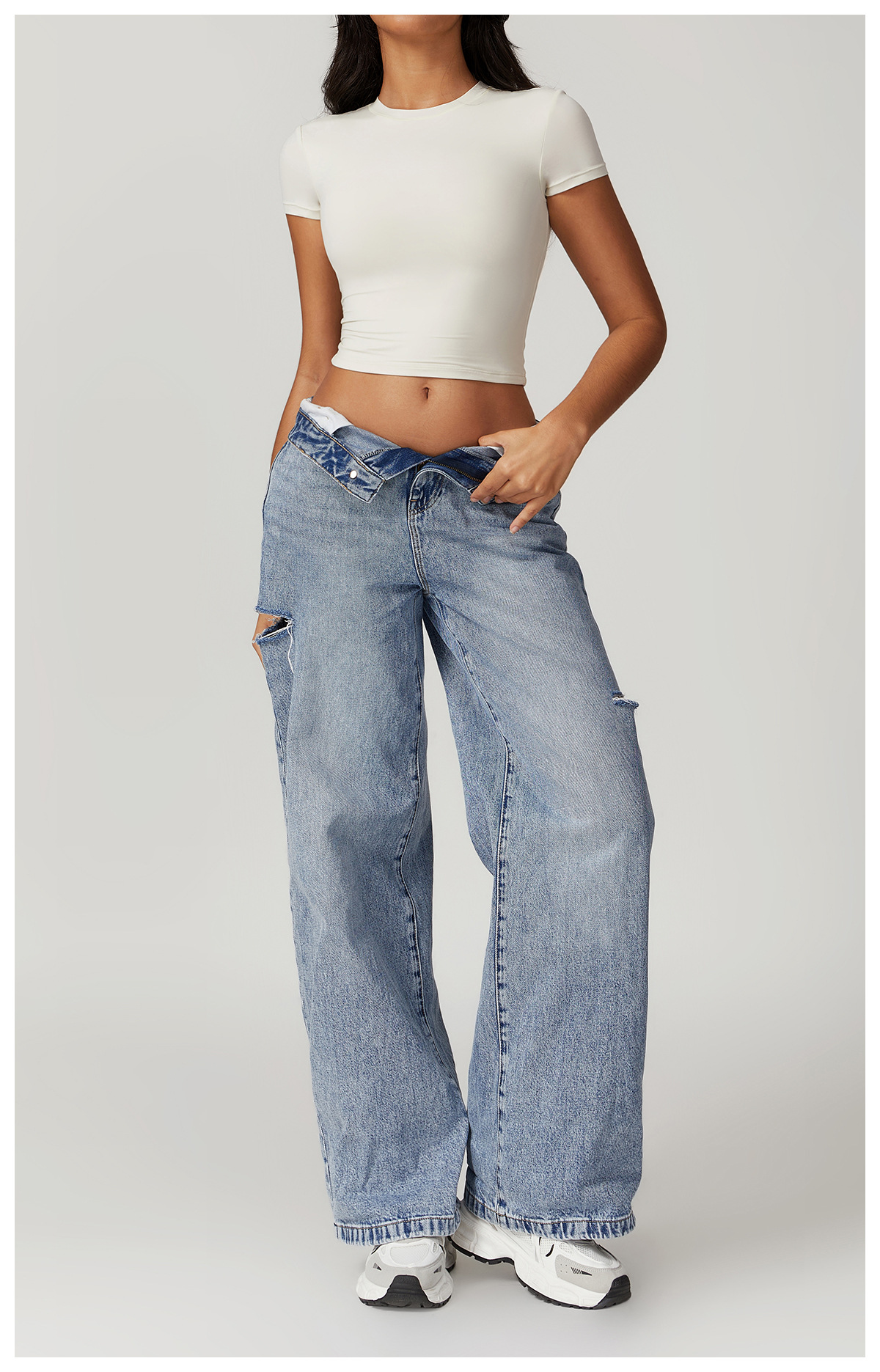 Casual cropped T-shirt met korte mouwen – Sophie