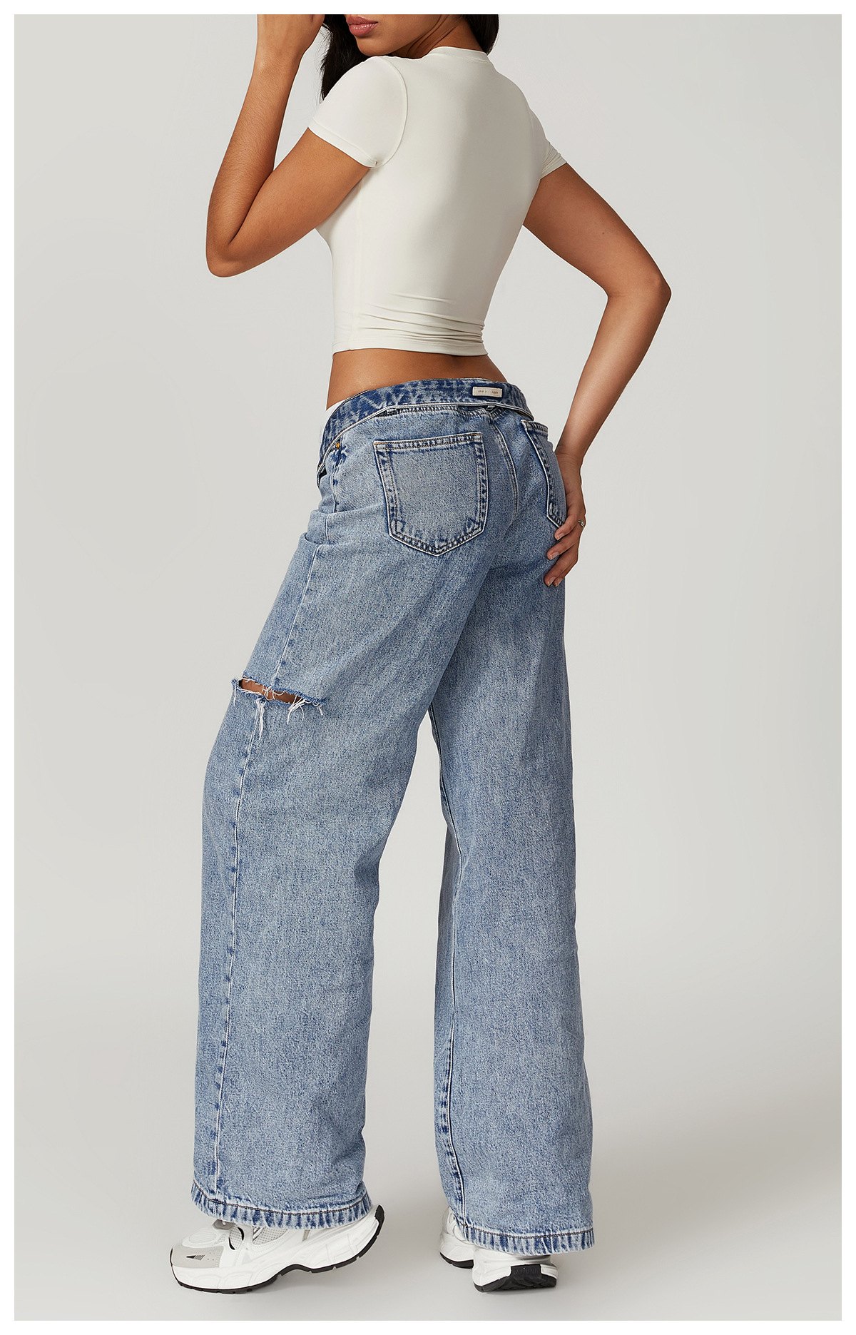 Casual cropped T-shirt met korte mouwen – Sophie