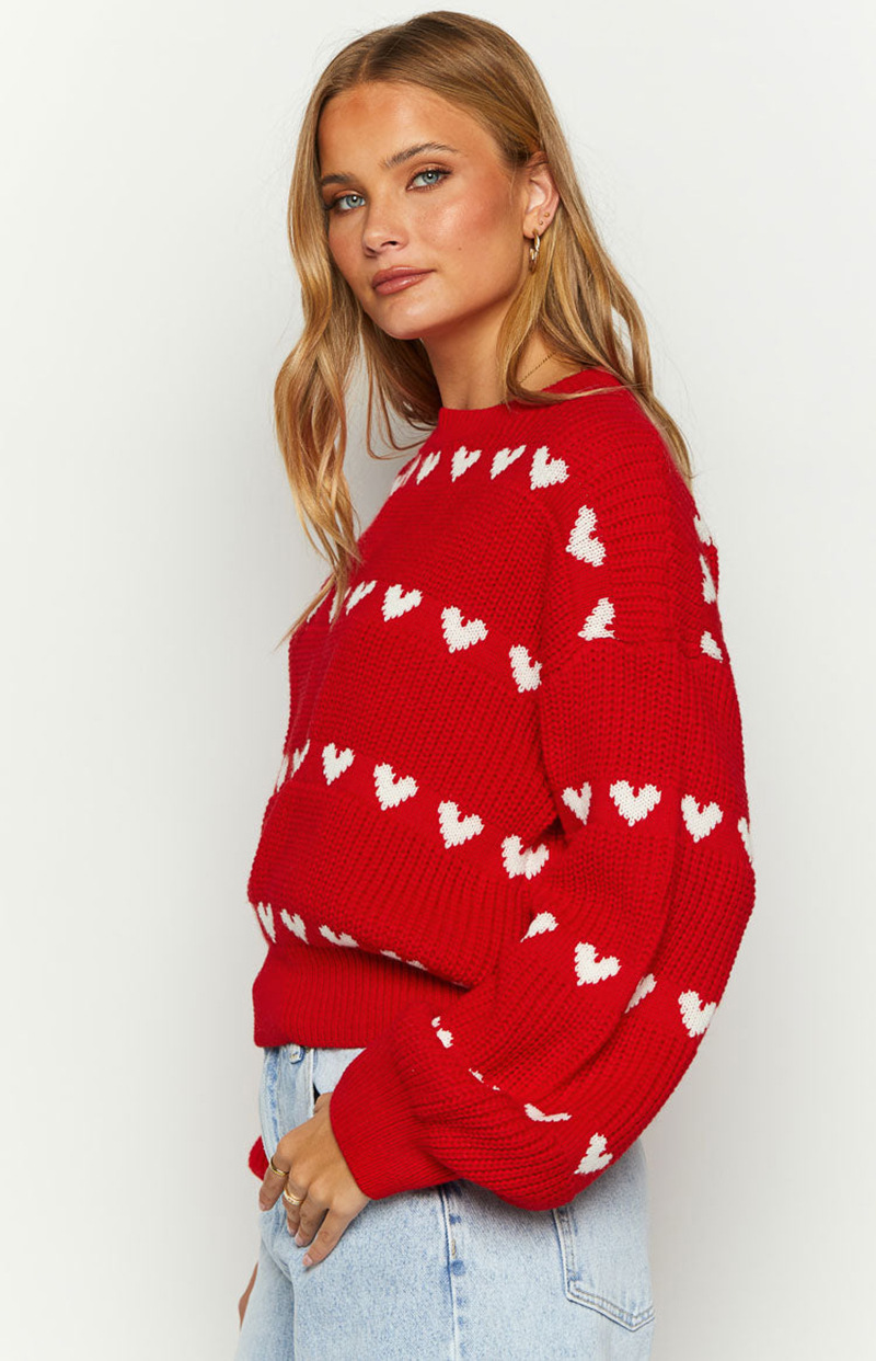 Losse gebreide harttrui voor een speelse look – Emma