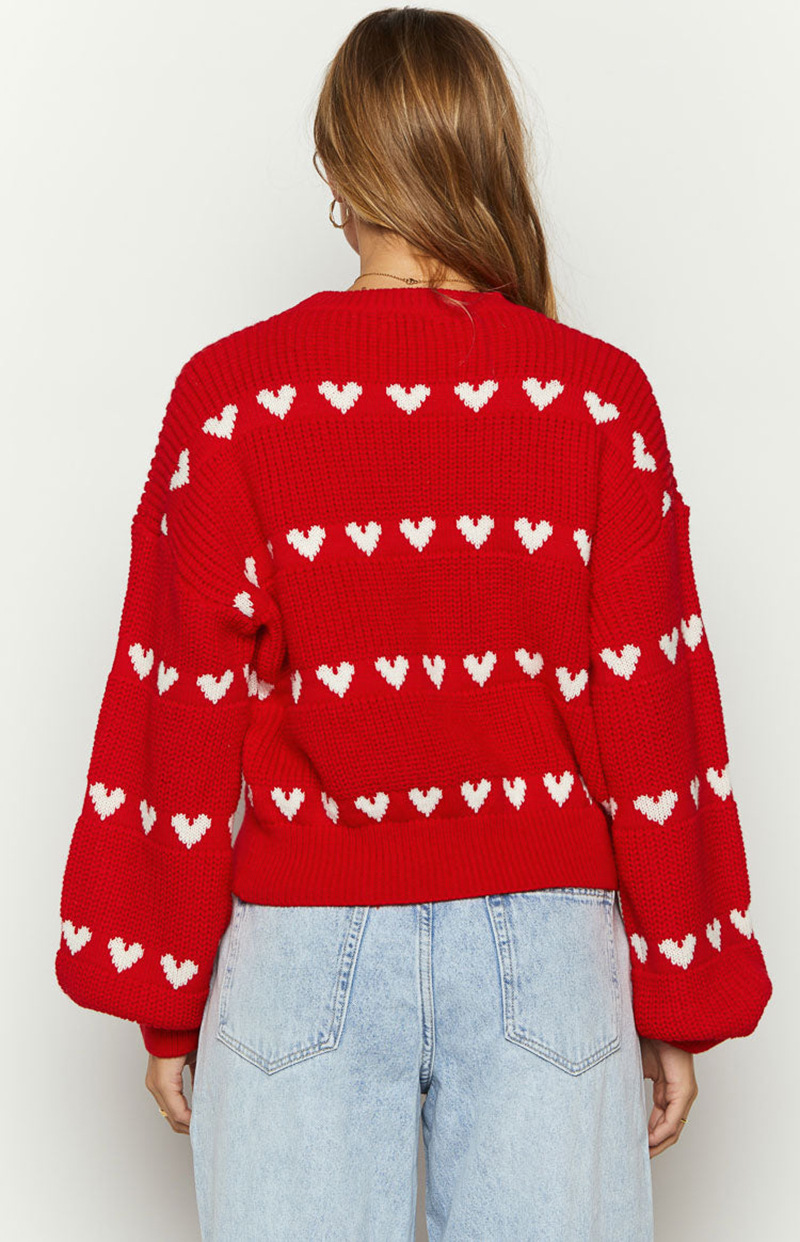 Losse gebreide harttrui voor een speelse look – Emma
