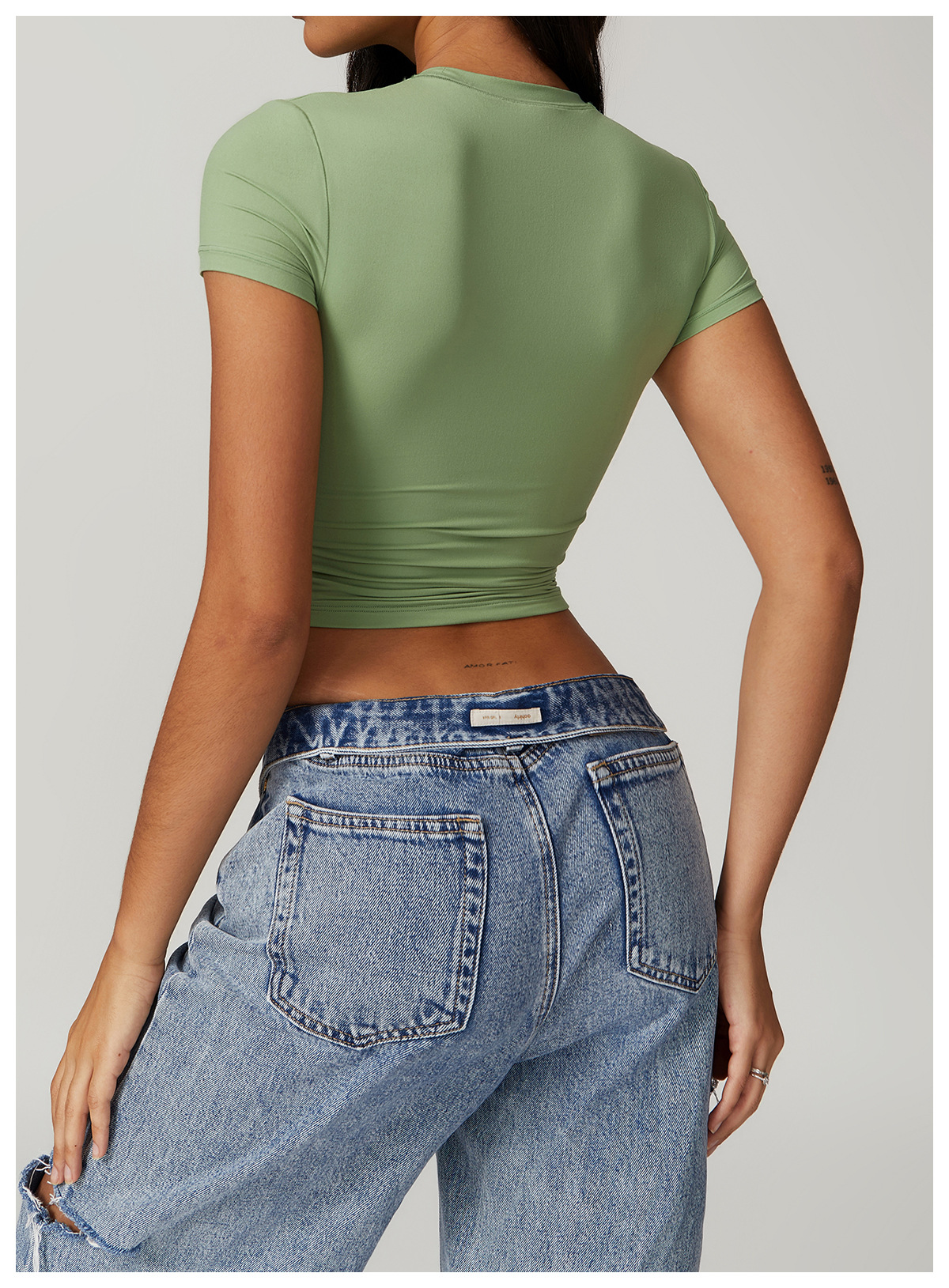 Casual cropped T-shirt met korte mouwen – Sophie