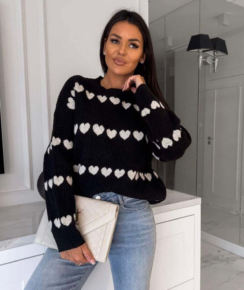 Losse gebreide harttrui voor een speelse look – Emma