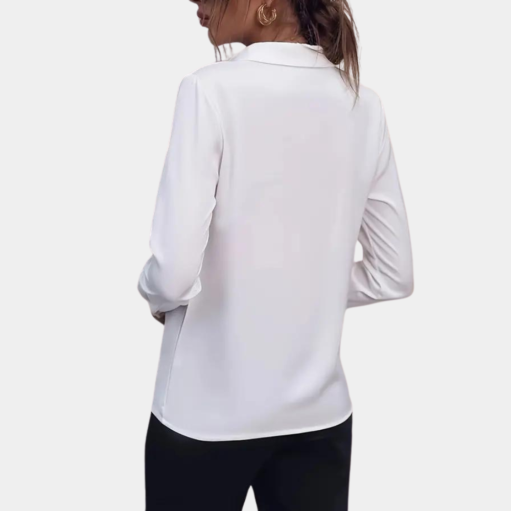 Elegante effen blouse voor professionele dames – Victoria