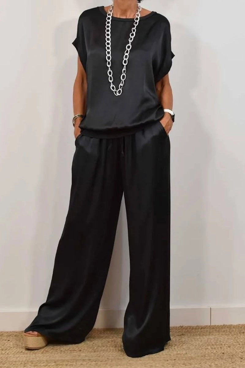Dames set blouse en broek luchtig elegant chic – Renavelle