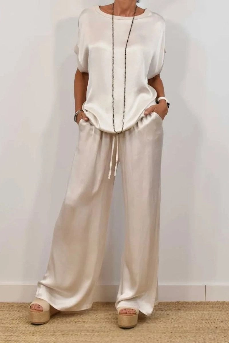 Dames set blouse en broek luchtig elegant chic – Renavelle