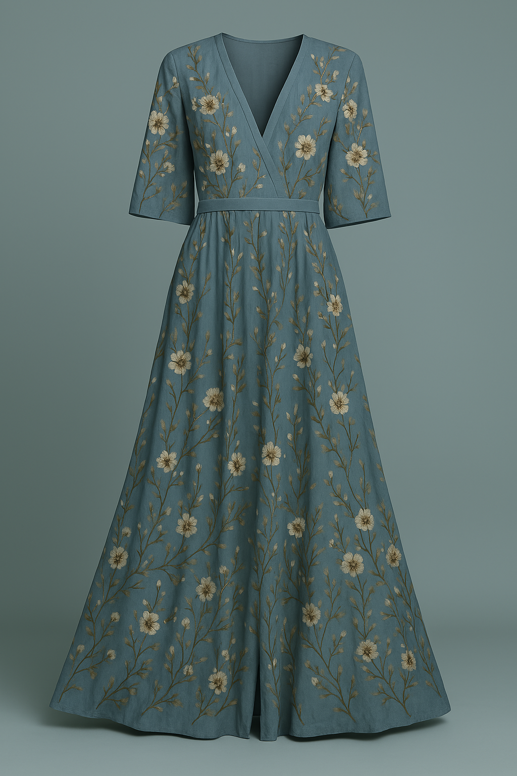 Lange damesjurk bloemenprint elegant zomerlook – Maëlle