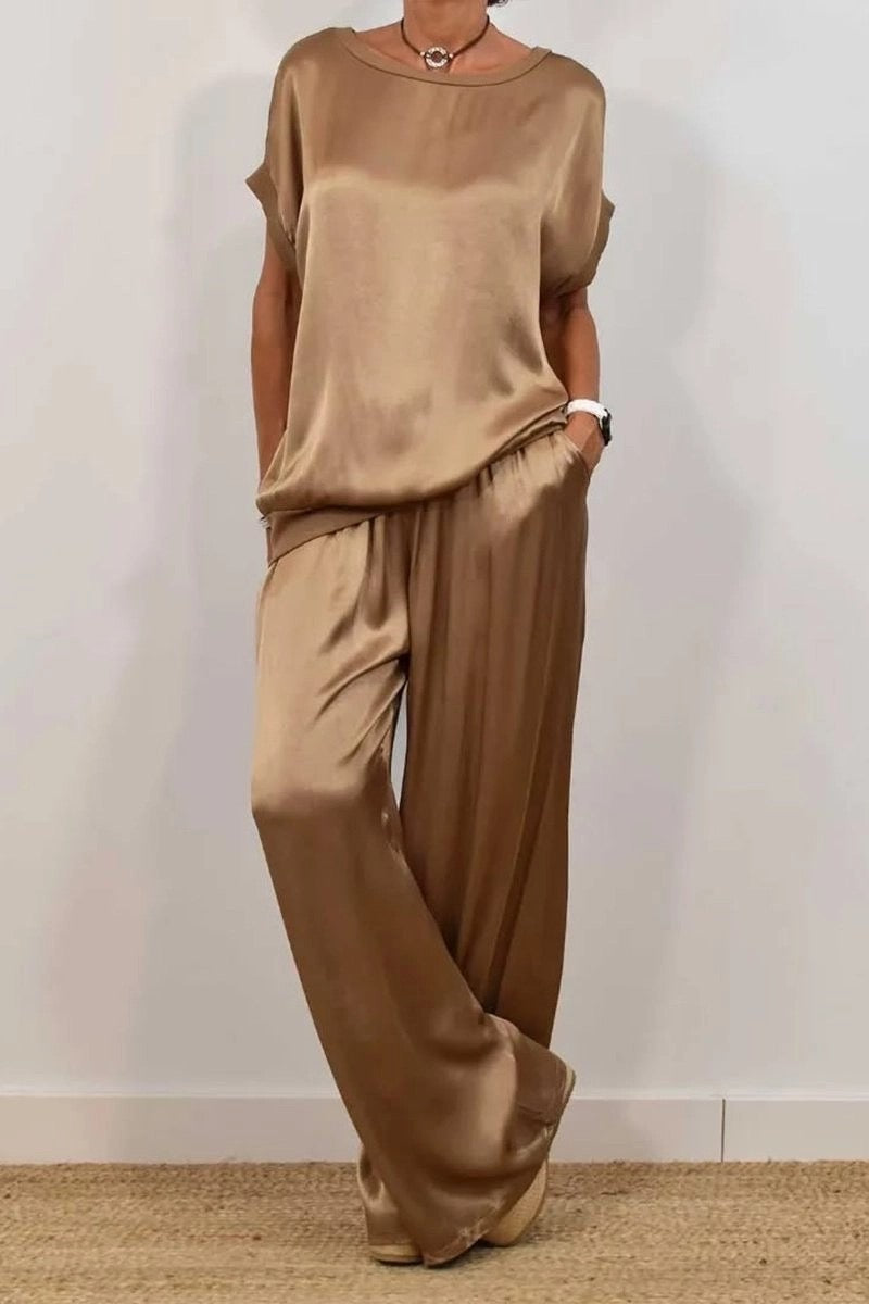 Dames set blouse en broek luchtig elegant chic – Renavelle