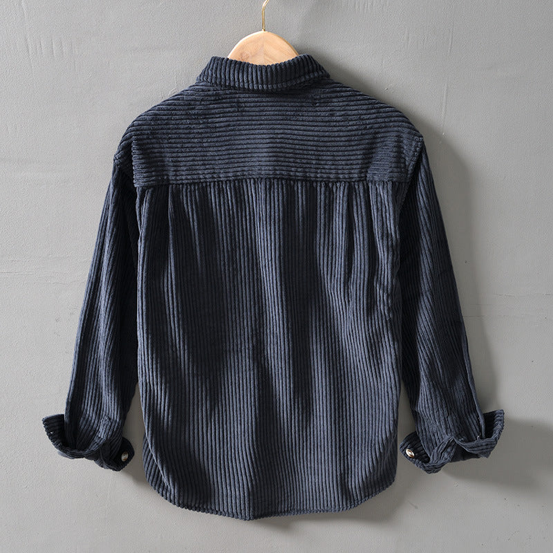 Retro Corduroy Overhemd met Zakken voor Heren – Daan