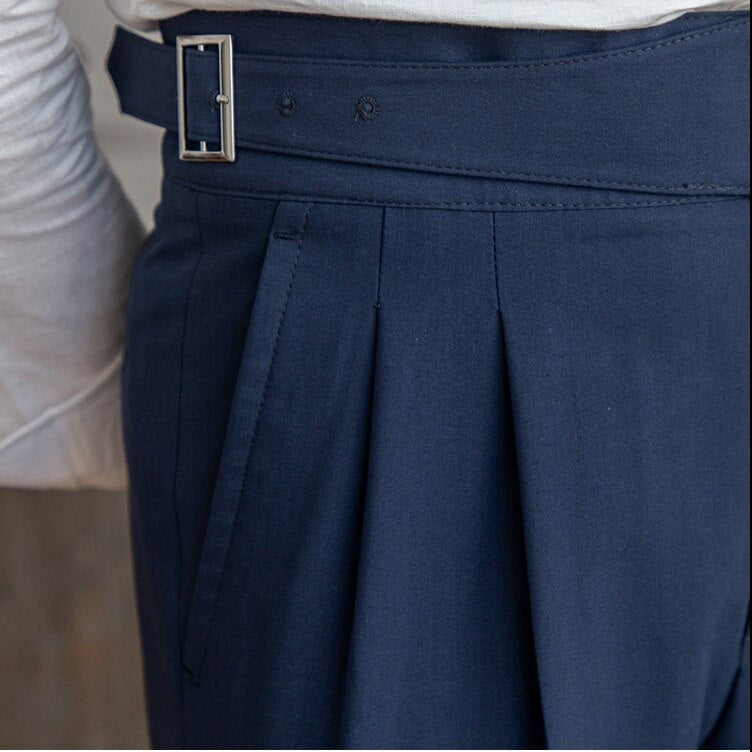 Klassieke Hoge Taille Buckle Dress Pants voor Heren - Mark
