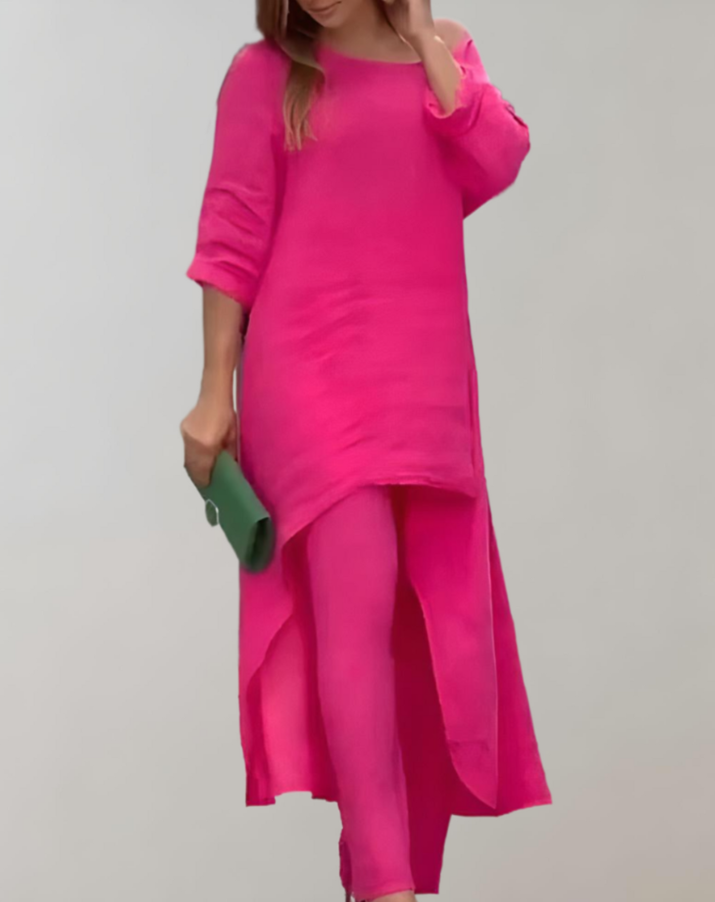 Asymmetrische Tuniekjurk en Broek Set voor Dames – Sophie