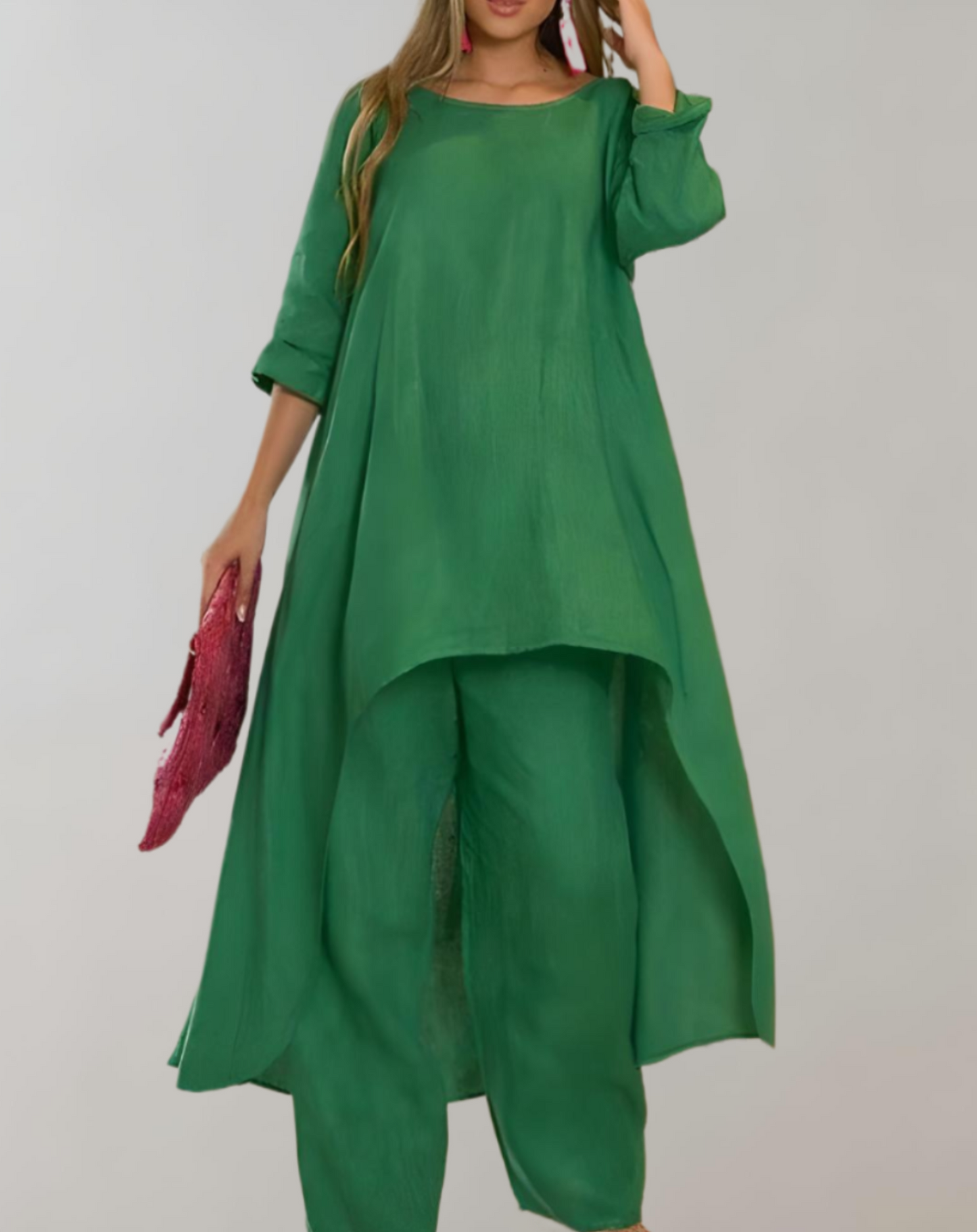 Asymmetrische Tuniekjurk en Broek Set voor Dames – Sophie