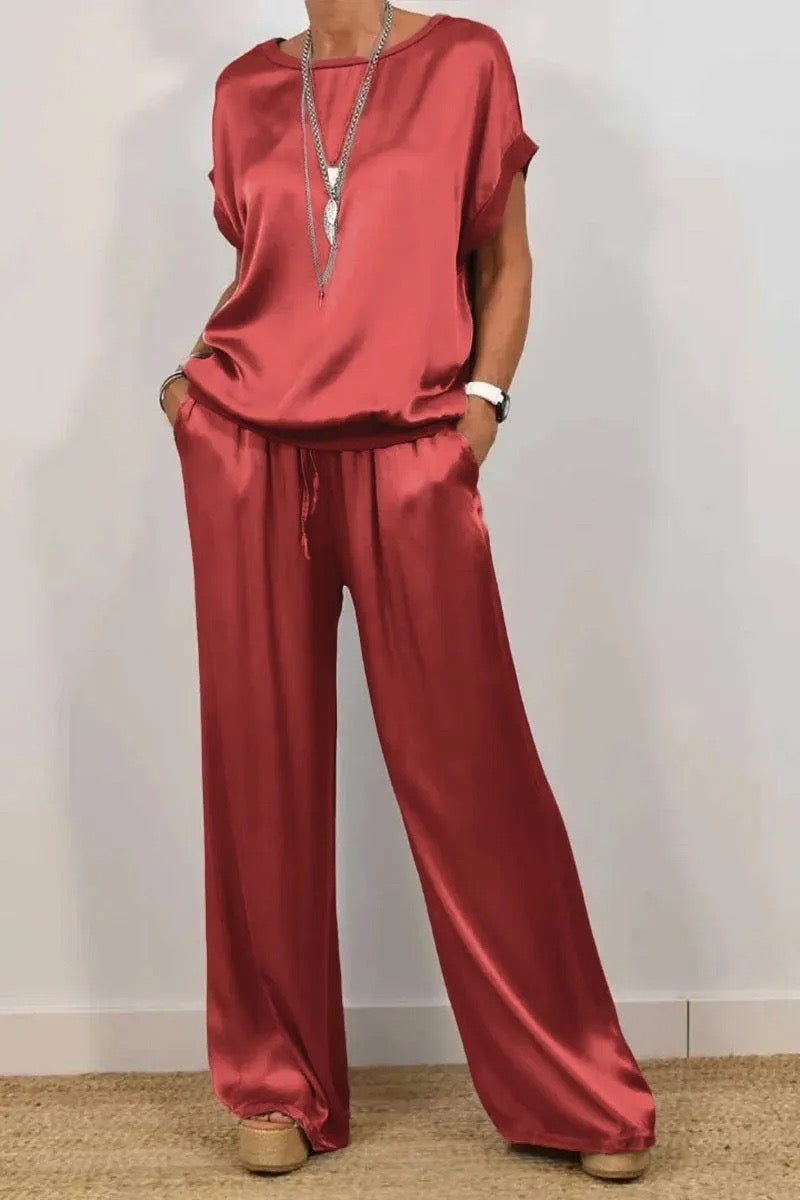 Dames set blouse en broek luchtig elegant chic – Renavelle
