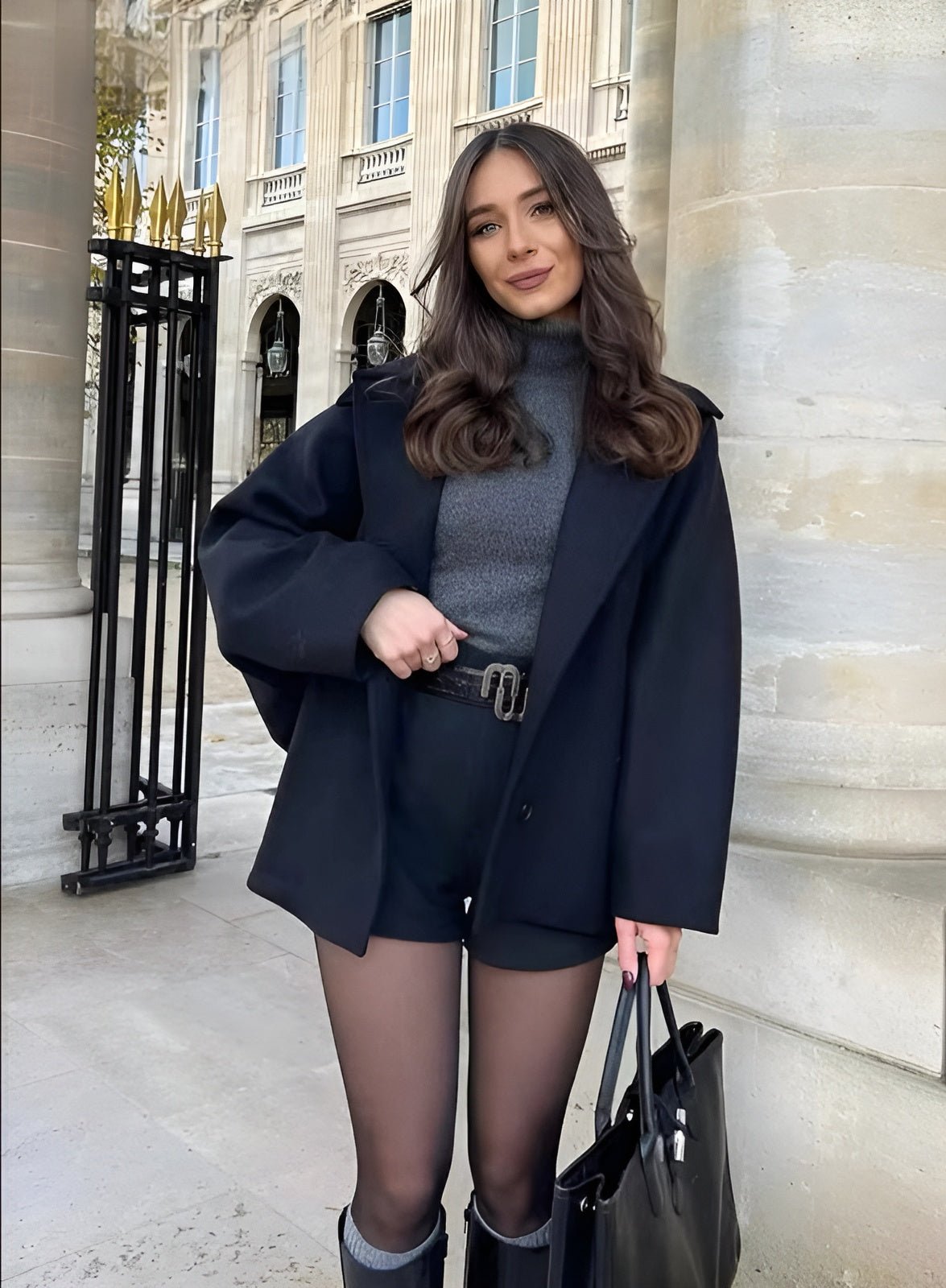 Oversized damesjas voor lente in wolmix look – Ydelle