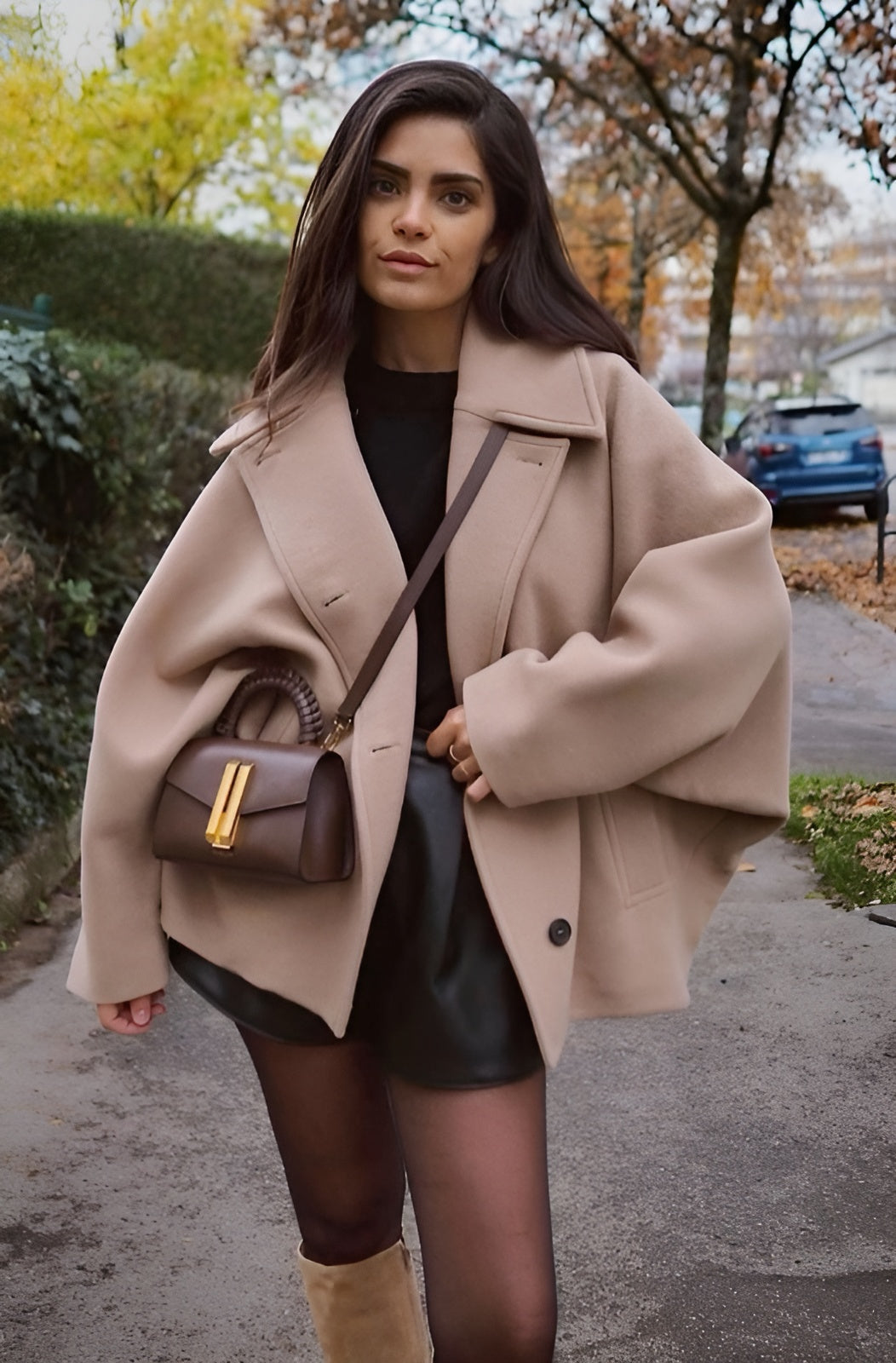 Oversized damesjas voor lente in wolmix look – Ydelle