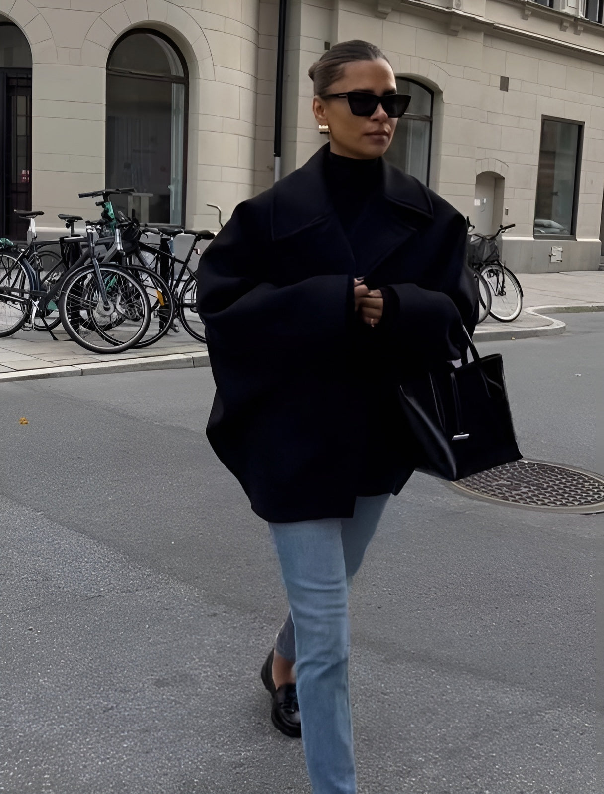 Oversized damesjas voor lente in wolmix look – Ydelle