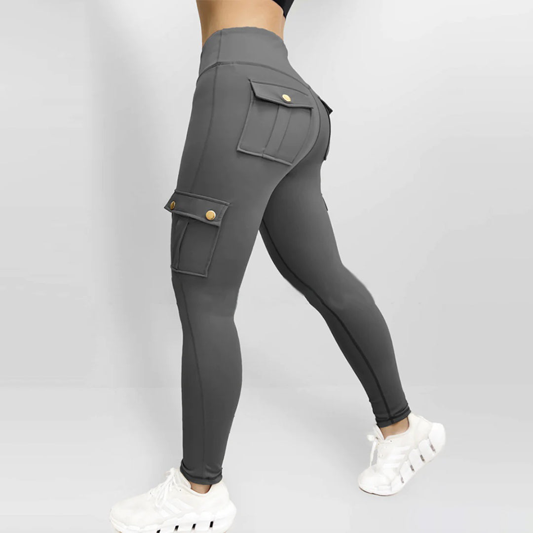 Dames leggings met hoge taille en zakken – Sweynie