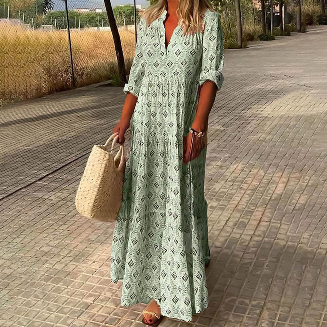 Boho maxi damesjurk met elegant silhouet – Clarissa