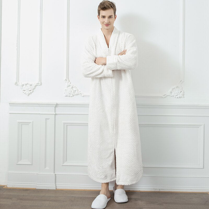 Extra Lange Unisex Badjas van Coral Fleece - Warm en Comfortabel - Andy
