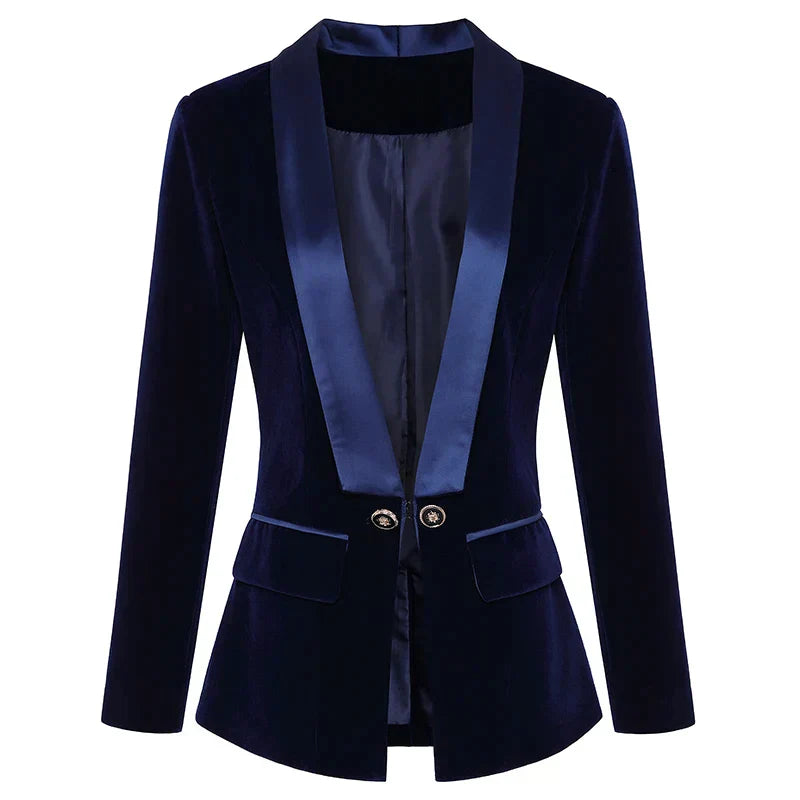 Fluwelen smoking blazer met satijnen revers – Olivier