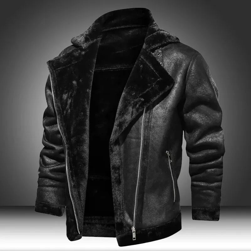 Warme leren winterjas voor heren – Jack