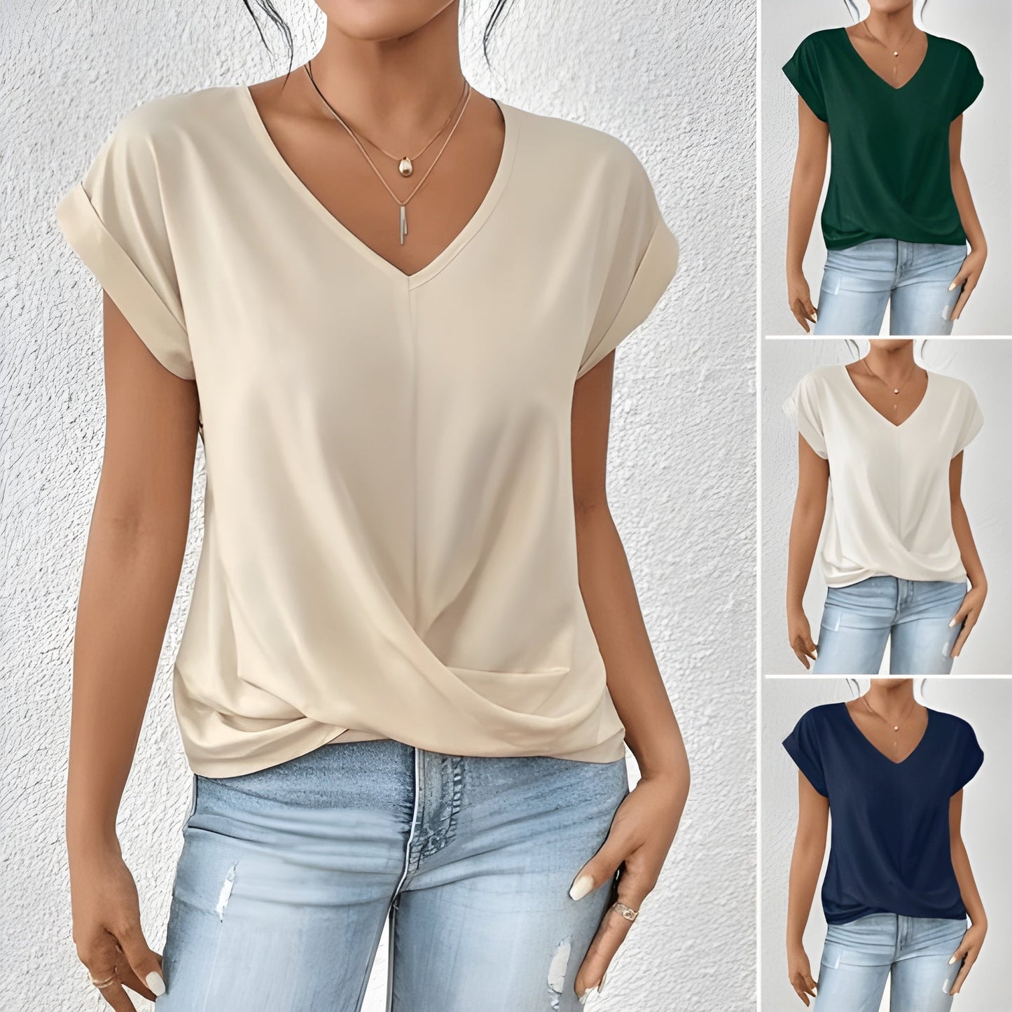 V-hals casual dames T-shirt luchtig en stijlvol – Zoë