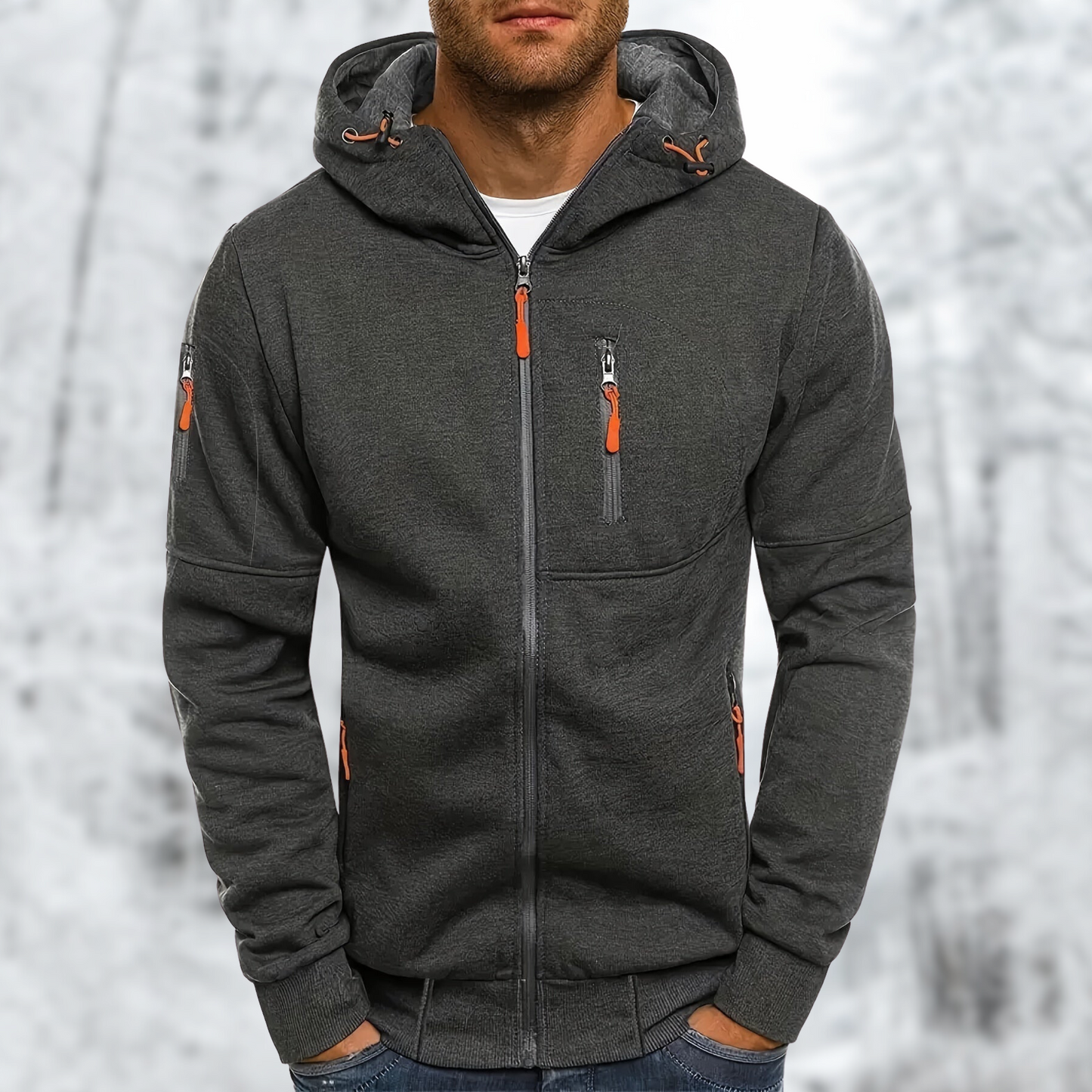 Warme hoodie met rits voor wintercomfort – Ruben