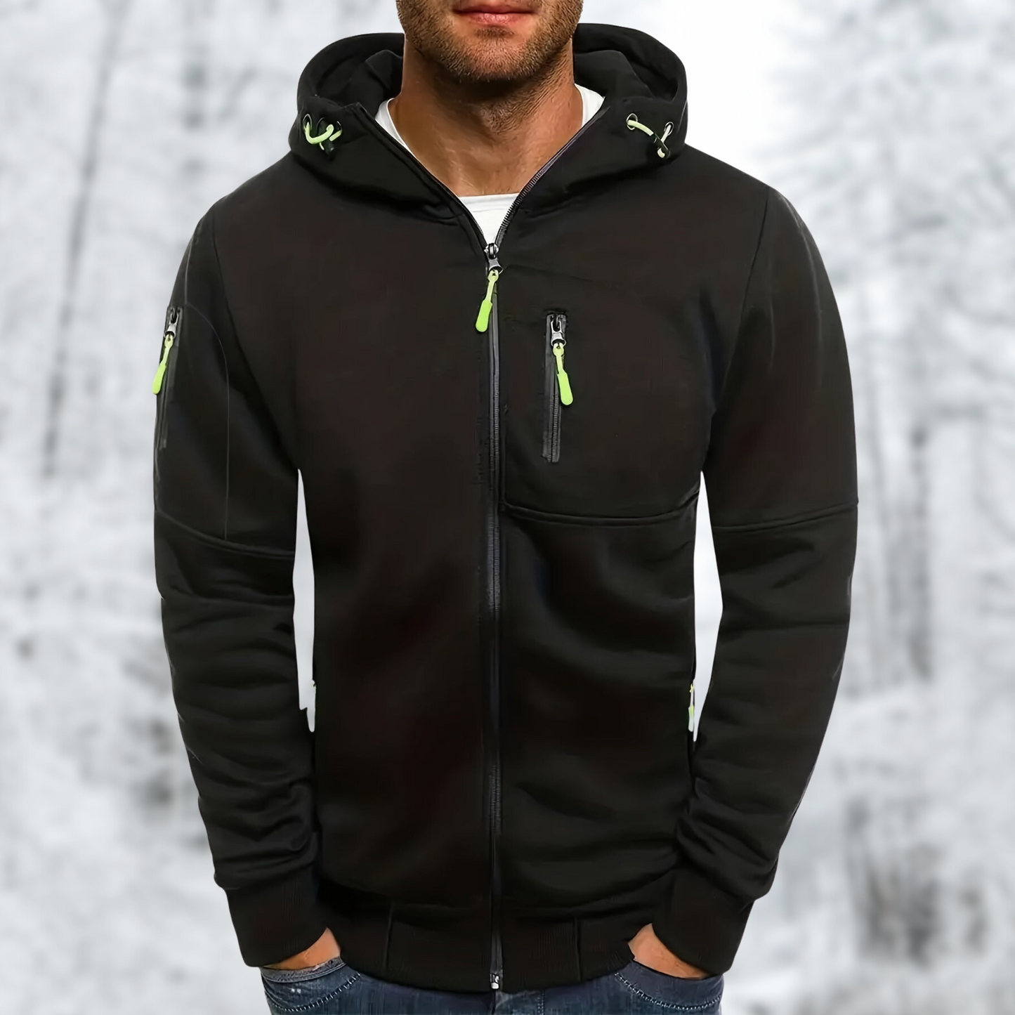 Warme hoodie met rits voor wintercomfort – Ruben