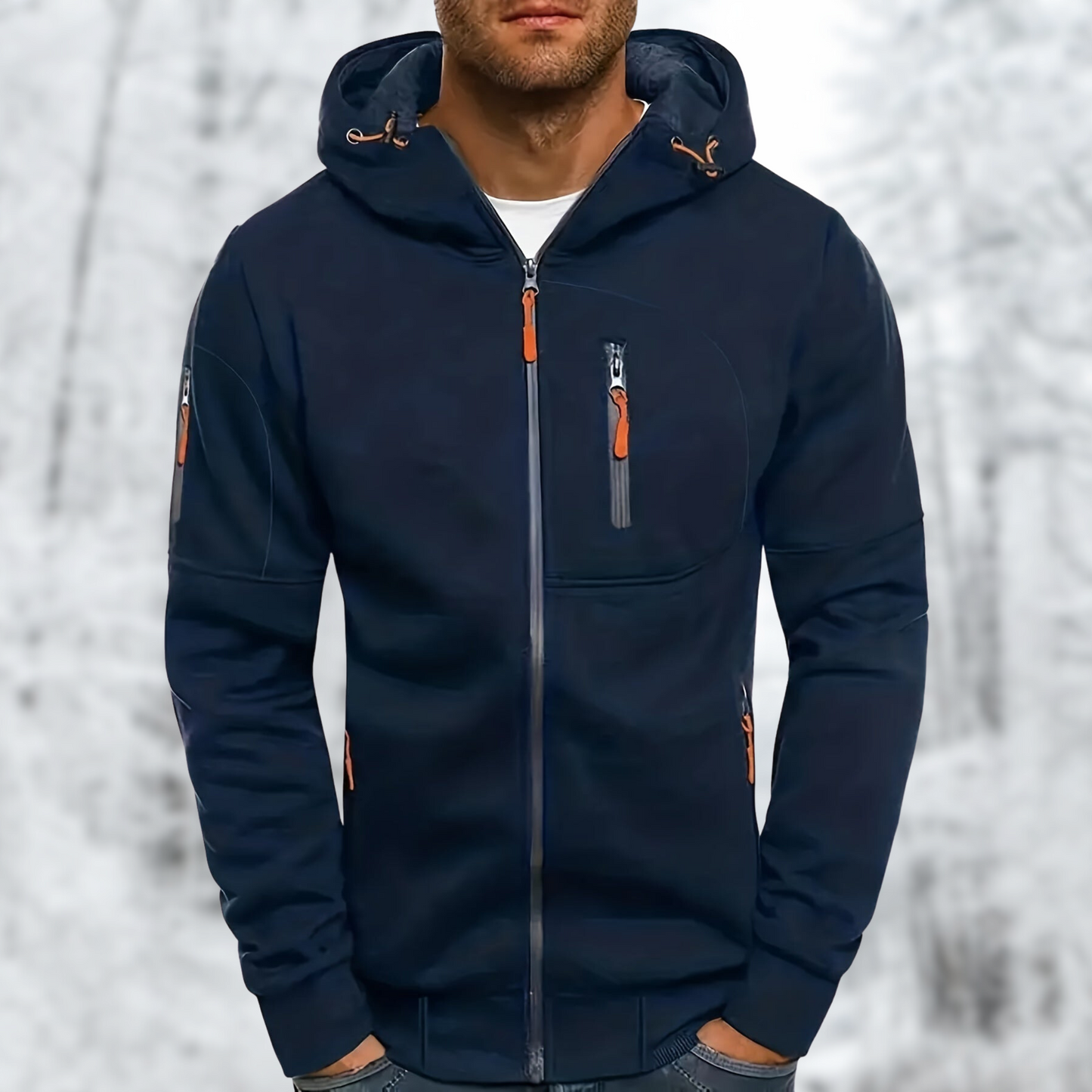 Warme hoodie met rits voor wintercomfort – Ruben