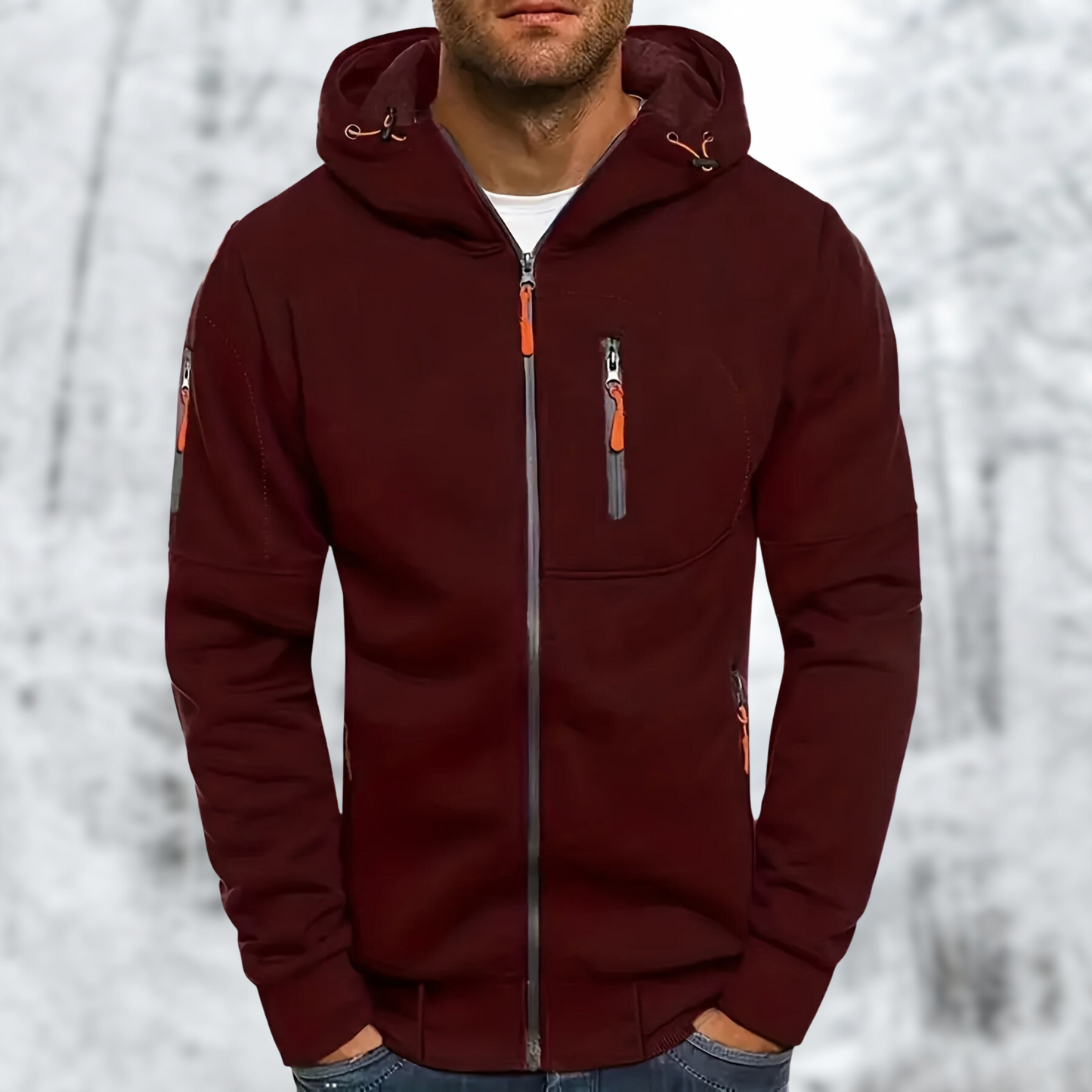Warme hoodie met rits voor wintercomfort – Ruben