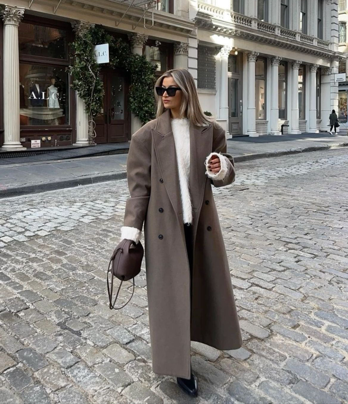 Oversized damesjas met knopen voor winterstijl – Yvina