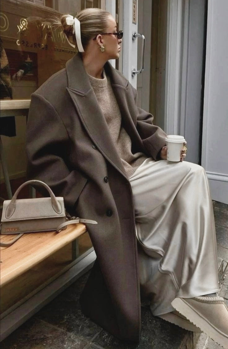 Oversized damesjas met knopen voor winterstijl – Yvina
