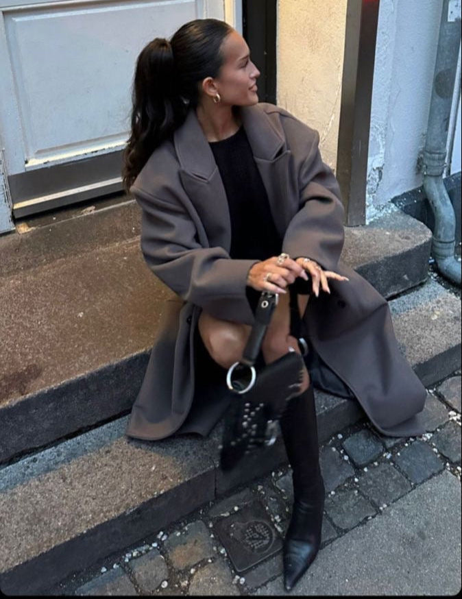 Oversized damesjas met knopen voor winterstijl – Yvina