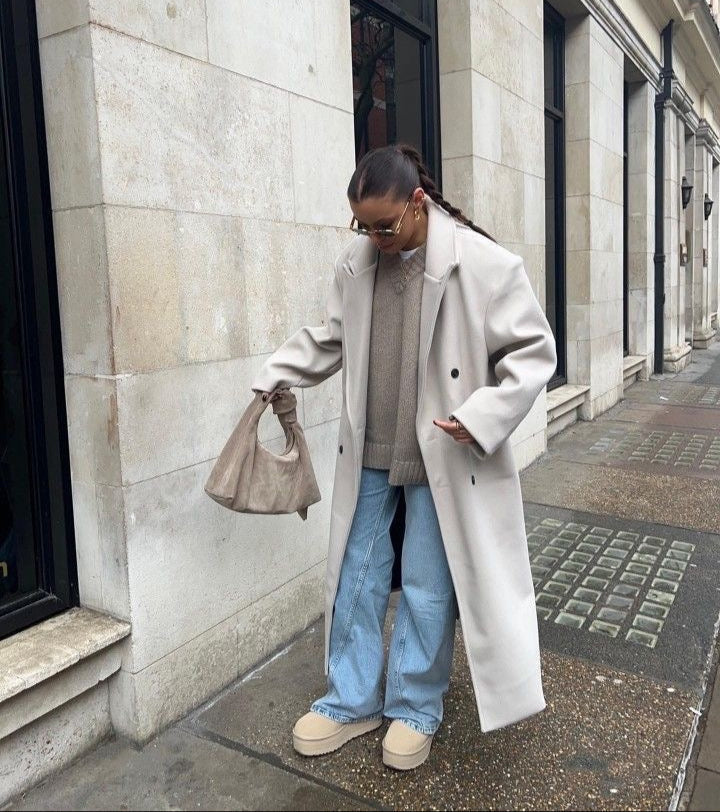 Oversized damesjas met knopen voor winterstijl – Yvina
