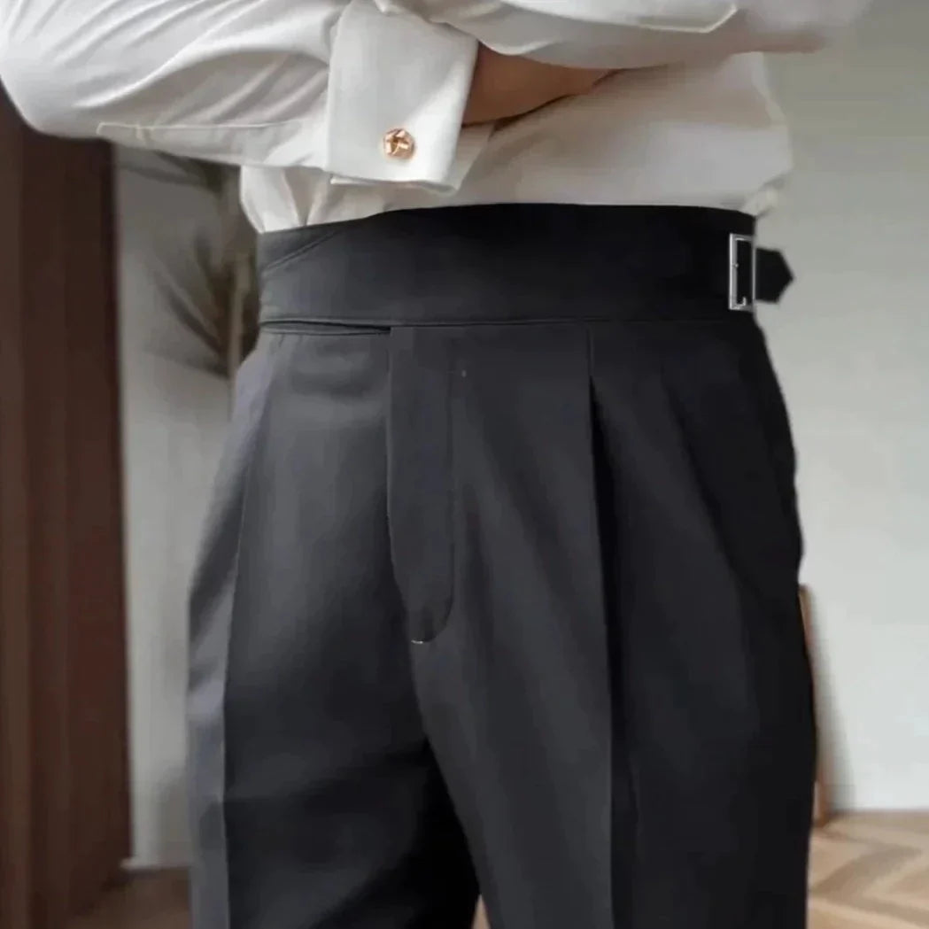 Klassieke Hoge Taille Buckle Dress Pants voor Heren - Mark