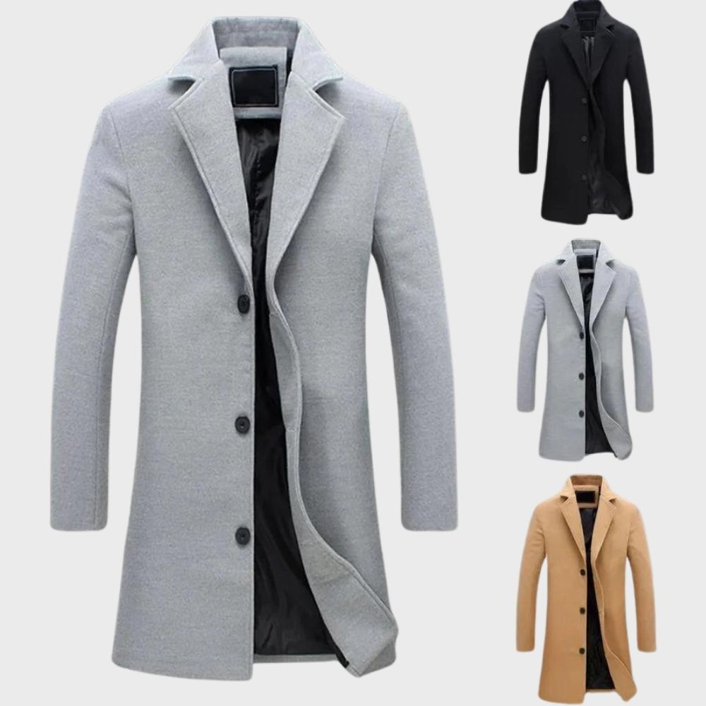 Lange heren winterjas met stijlvolle pasvorm – Benvaro