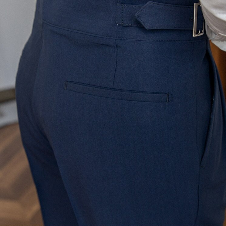 Klassieke Hoge Taille Buckle Dress Pants voor Heren - Mark