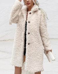 Zachte teddy winterjas voor dames – Olivia