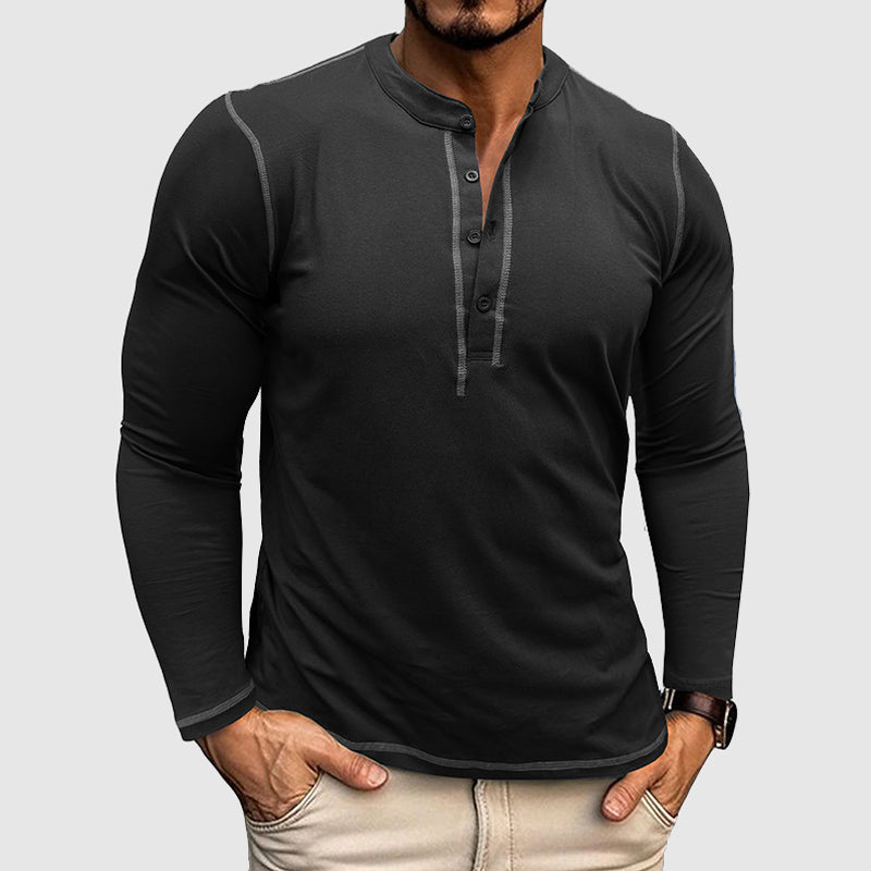 Heren Shirt Lange Mouwen met Knoopdetails – Lucas