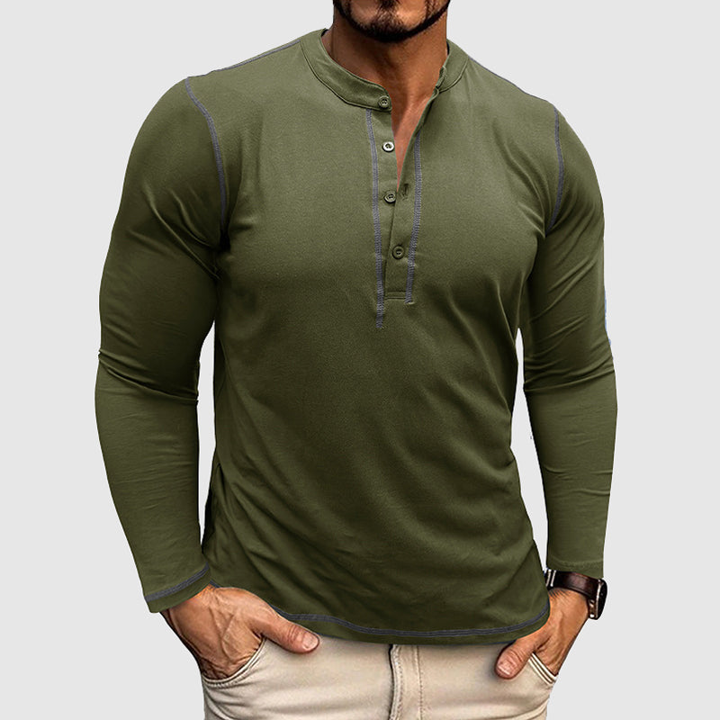 Heren Shirt Lange Mouwen met Knoopdetails – Lucas