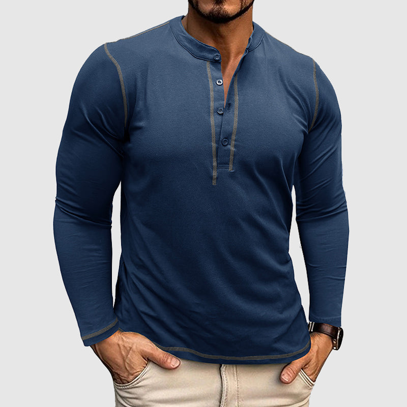 Heren Shirt Lange Mouwen met Knoopdetails – Lucas