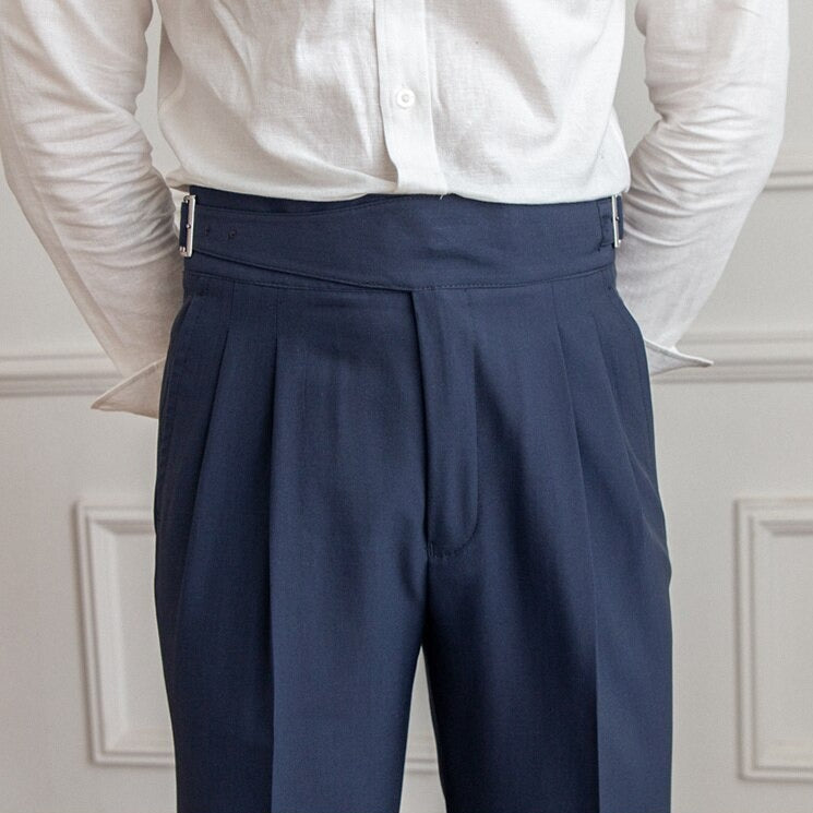 Klassieke Hoge Taille Buckle Dress Pants voor Heren - Mark