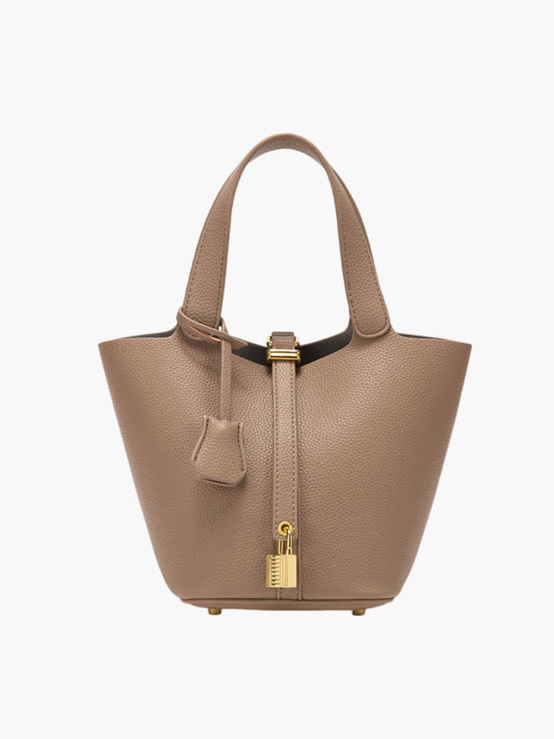 Vegan leren handtas met slotdetail voor dames – Elania