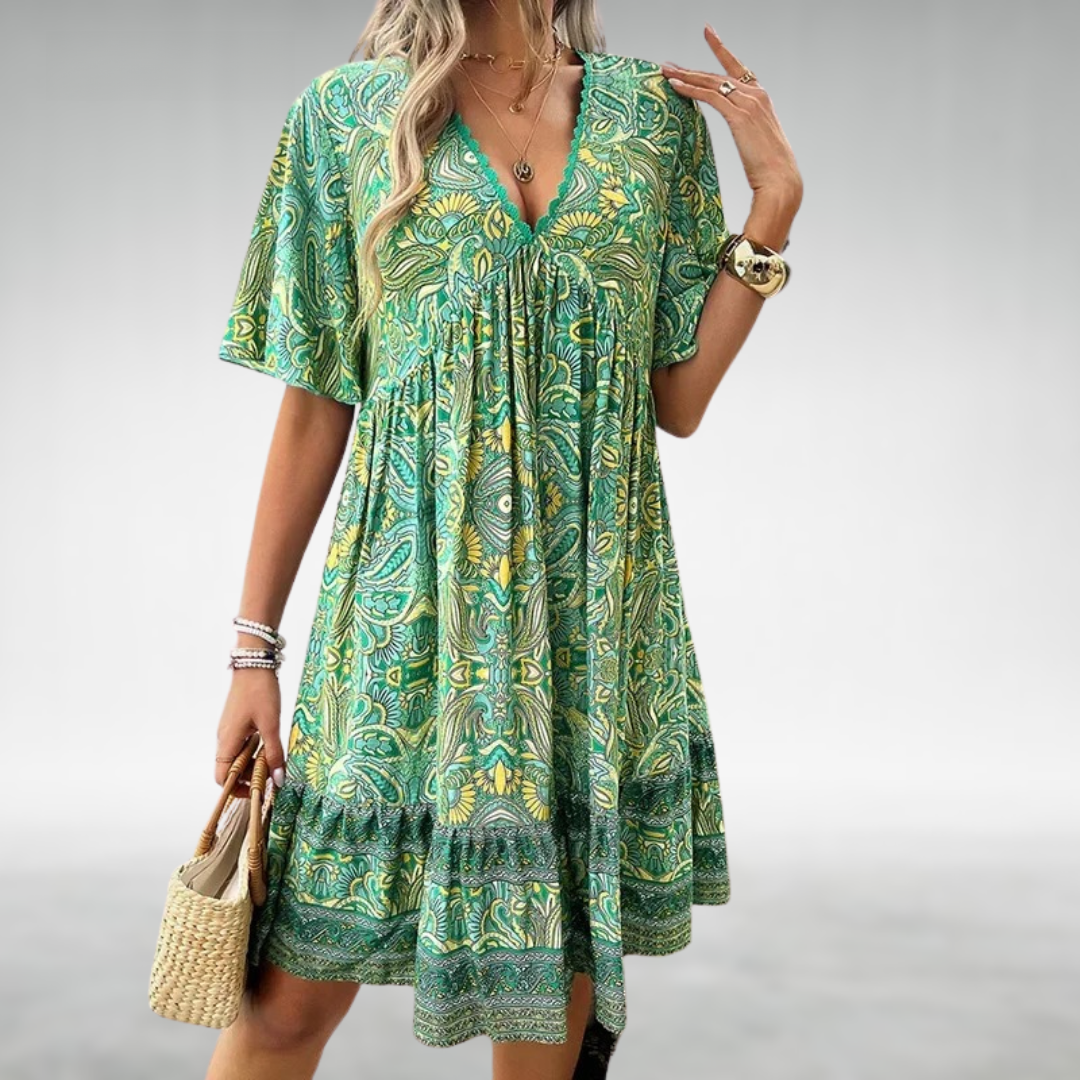 Elegante midi damesjurk met ademend comfort – Sophie