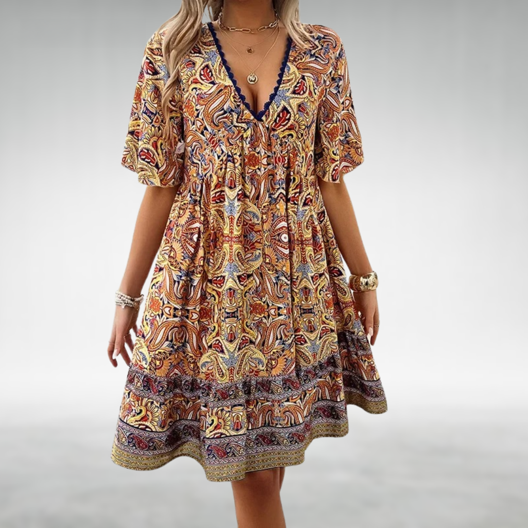 Elegante midi damesjurk met ademend comfort – Sophie