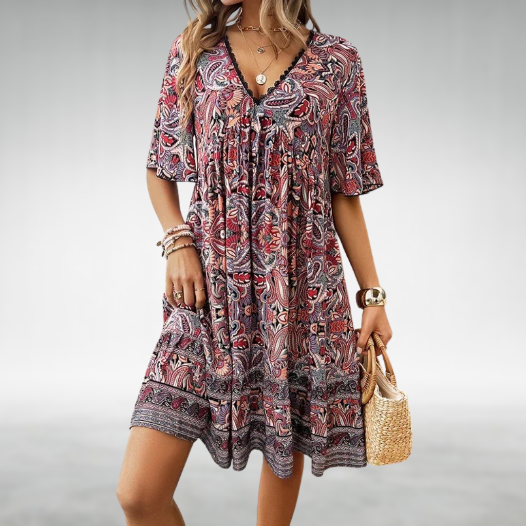 Elegante midi damesjurk met ademend comfort – Sophie